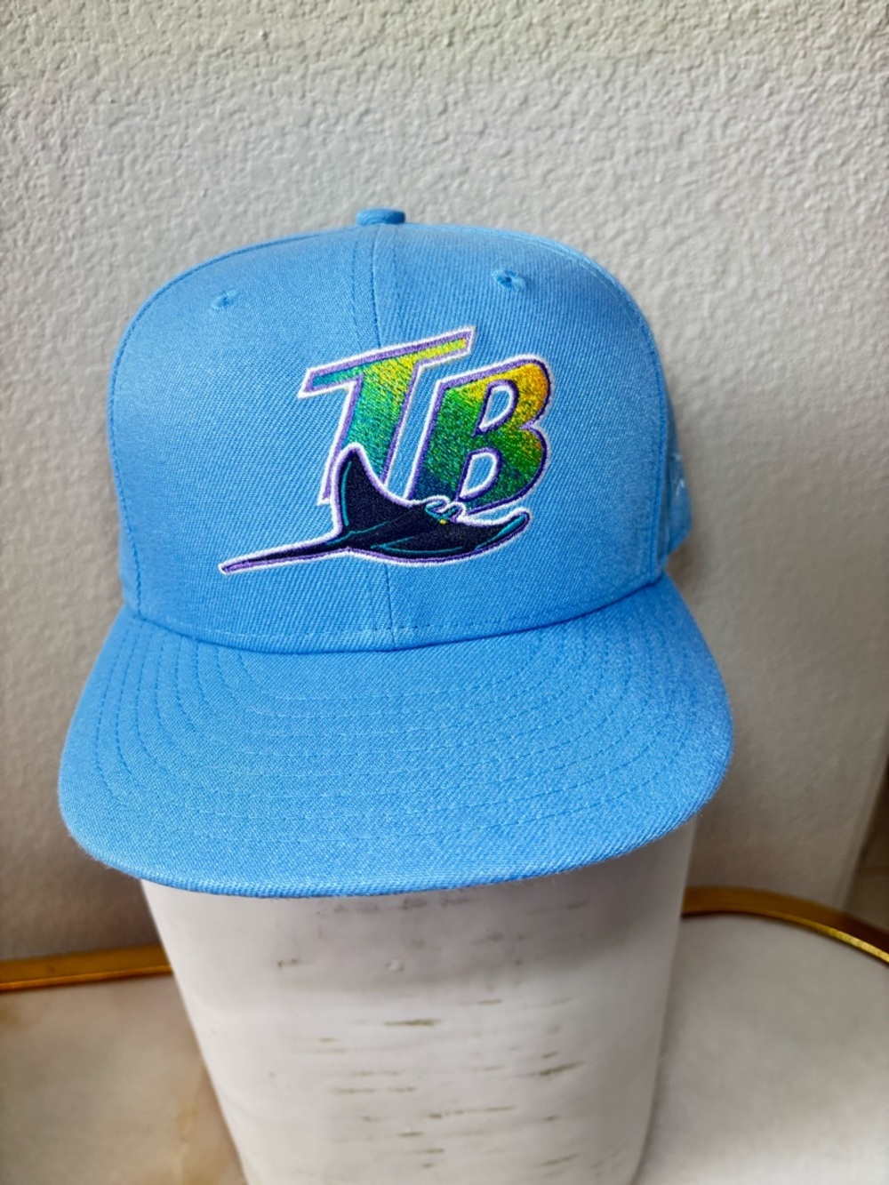 New Era Tampa Bay Rays Light Blue 59FIFTY Fitted Cap Cooperstown Collection 7